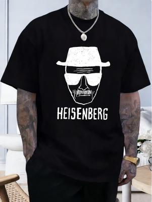 Camiseta Casual de Manga Corta de Algodón Holgada con Estampado de Heisenberg para Hombre Moda Fresca Primavera Verano Top para Hombre