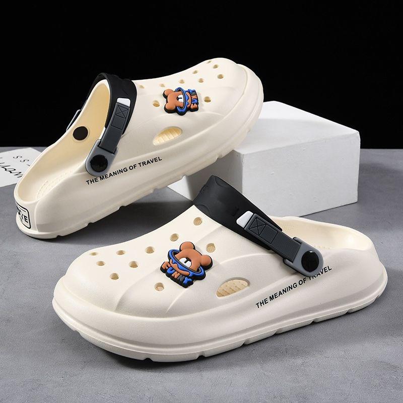 Thick-soled Hole Shoes Men's 2025 New Non-slip Thick-soled Light and Breathable Beach Bag Head Cool Slippers