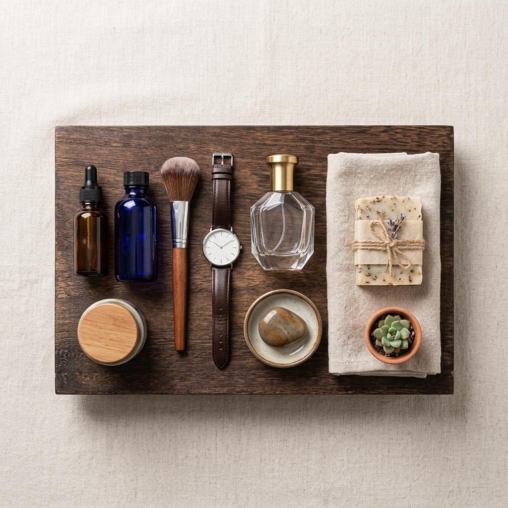 Retro Wooden Decorative Tray Vintage Bathroom Organizer Kitchen Countertop Vanity Makeup Display Stand Home Decor