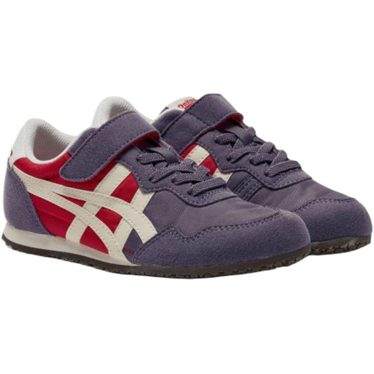Onitsuka Tiger Serrano Kids Comfortable Soft Low Top Casual Shoes Kids Sneakers Purple Red 1184A086-500