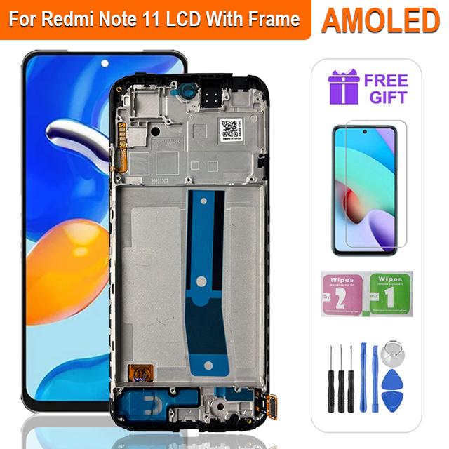 Super AMOLED LCD Dla Xiaomi Redmi Note 11 LCD 2201117TG LCD Wyświetlacz Ekran Dotykowy Digitizer Zgromadzenie Dla Redmi Note 11S LCD
