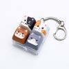 Mechanical Fidget Keychain Finger Button Calming Keychain Cat Keyboard Fidget Toy  Children Adults