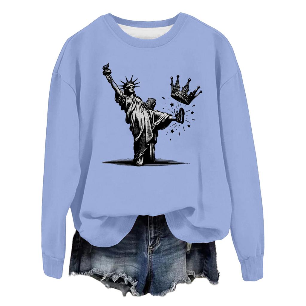 Women's Fashion Casual Long Sleeve Loose Printed Sweatshirt