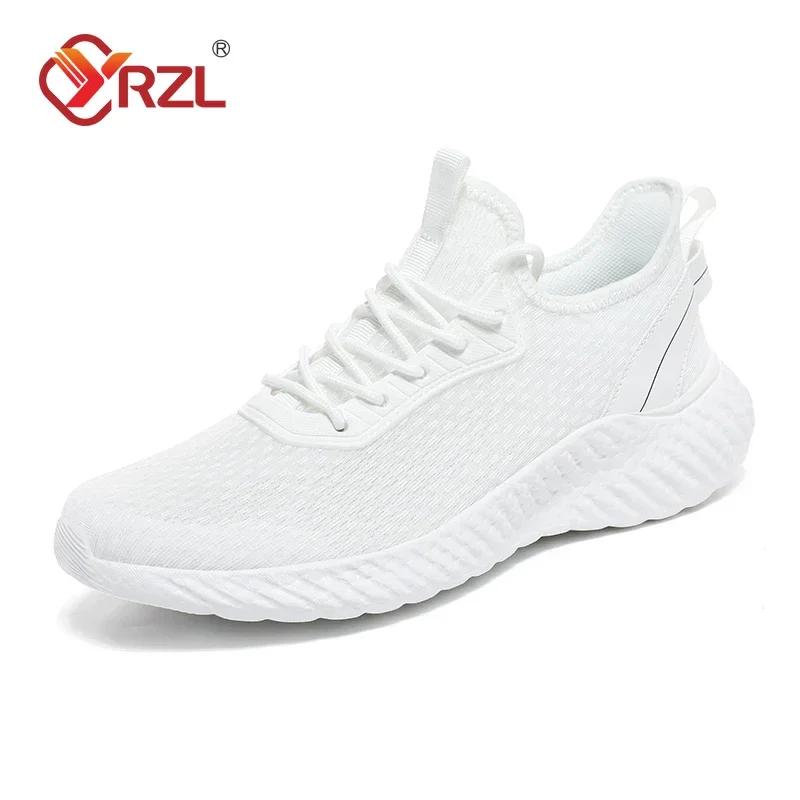 

YRZL Мужская повседневная спортивная обувь Дышащие кроссовки для ходьбы Уличная легкая удобная влагоотводящая обувь Tenis Masculino Мужская обувь 39 белый
