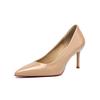 Black High Heels Women's Stilettos Spring and Autumn New Red-soled Patent Leather Pointed Head Light Mouth Sexy Nude Single Shoes