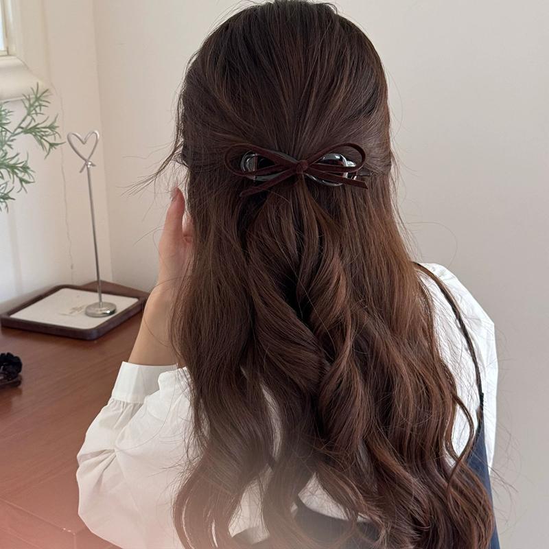 Velvet Bow Twist Hair Clips for Women Exquisite Vintage Flocked Straight Hairpins Korean Versatile Hair Accessories Gift 2025
