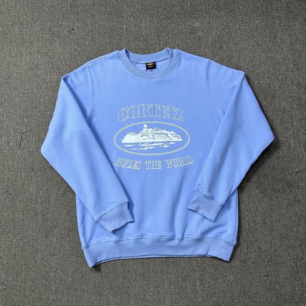 Felpa unisex con stampa di lettere basic Corteiz Alcatraz alla moda, nuova, ampia, girocollo per uomo e donna