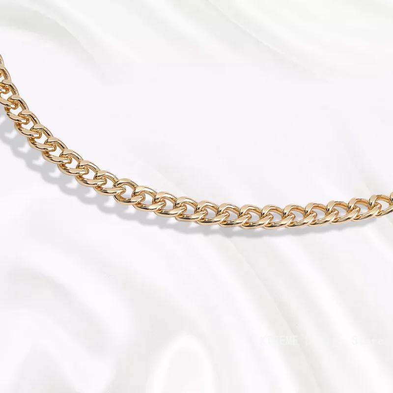 Golden Bag Chain Accessories Metal Extension Chains Underarm Crossbody Shoulder Belt Replacement Bags Strap For Women's Bag
