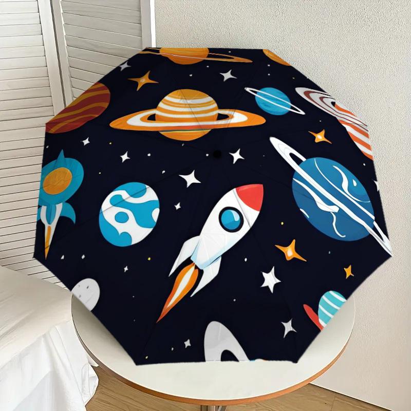 

1pc Space Exploration Adventure Umbrella with Plastic Handle,Suitable for All Seasons Home Travel Outdoor UmbrellaDD732