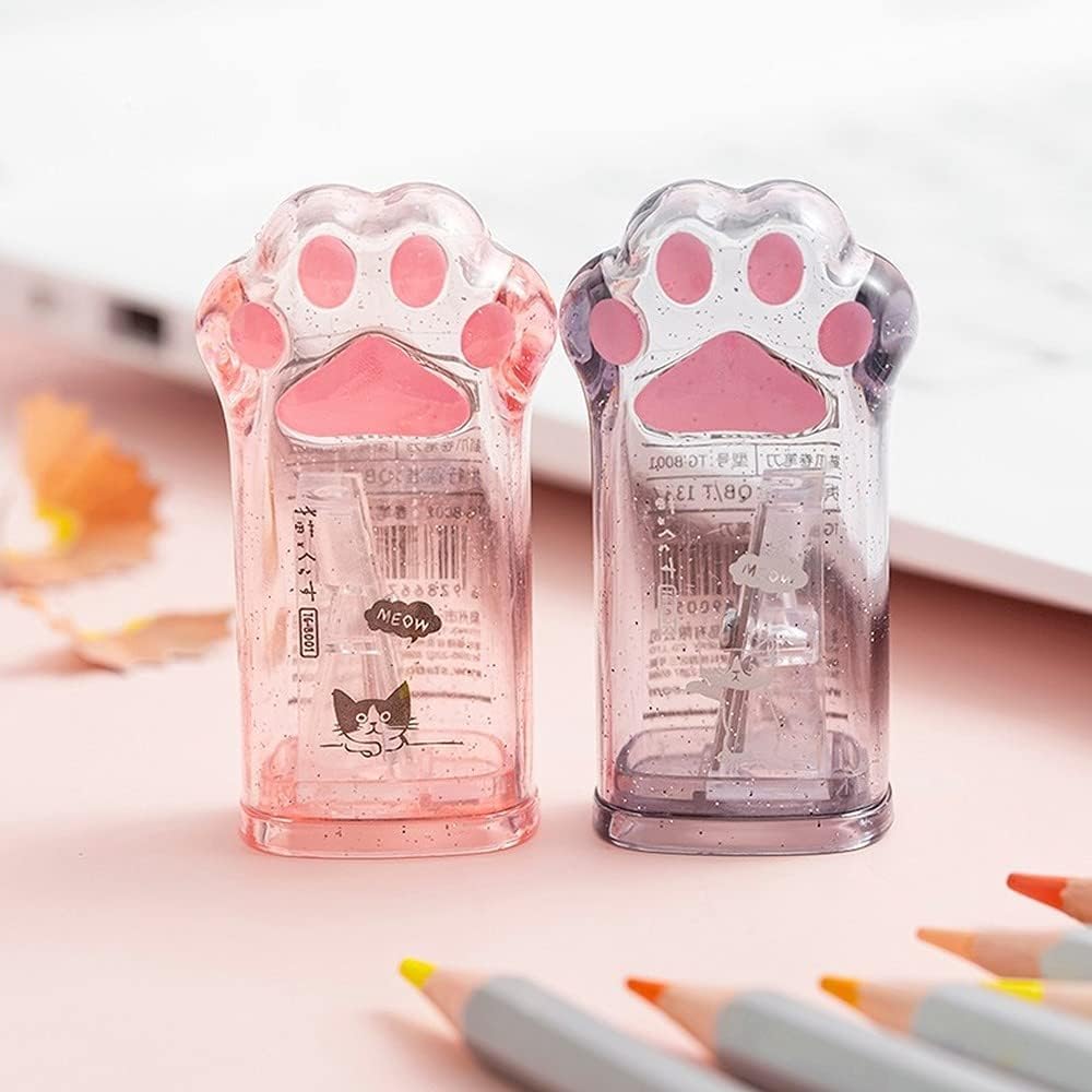 Cute Pink Cat Paw Pencil Sharpener Kawaii School Supplies Student Prize Kids Gift, Cute Pencil Sharpener