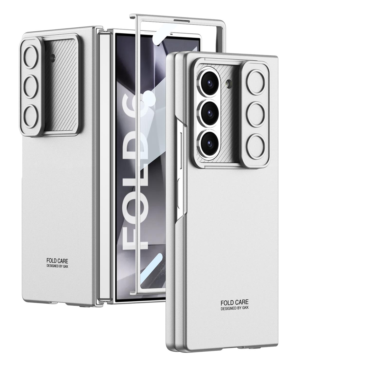 

Жесткий противоударный чехол для телефона из ПК для Samsung Galaxy Z Fold 6 5 4 Чехол Z Fold 6 Чехлы с защитой экрана Защита камеры For Galaxy Z Fold 6 серебряный