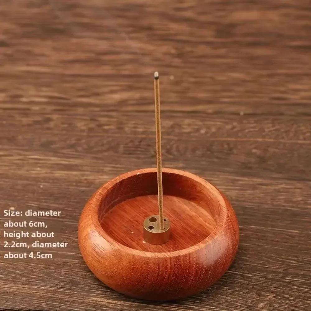 Solid Wood Incense Burner Incense Stick Holder Mini Circular Incense Stove Indoor Incense Tray Multi Hole Home Ornament Decor