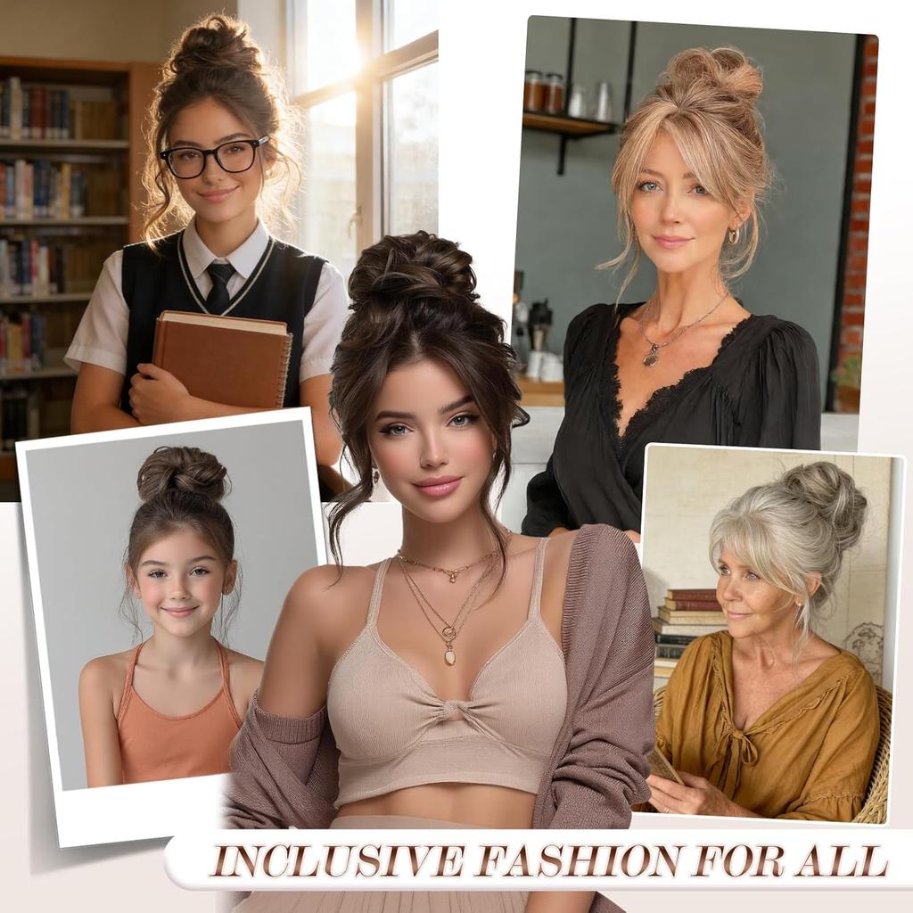 Messy Chignon Bun Hair Piece Wavy Synthetic Scrunchies for Instant Volume Elastic Bun Hair Extensions Thick Hairpieces for Women