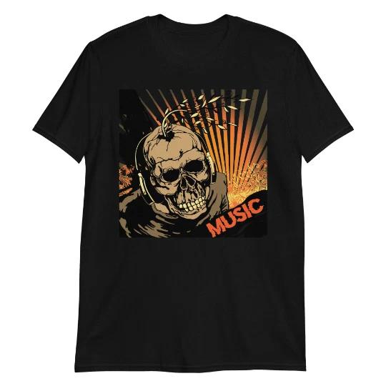 Готическая Музыка Унисекс Футболка Череп Рок Метал Хоррор Смерть Панк Байкер XL