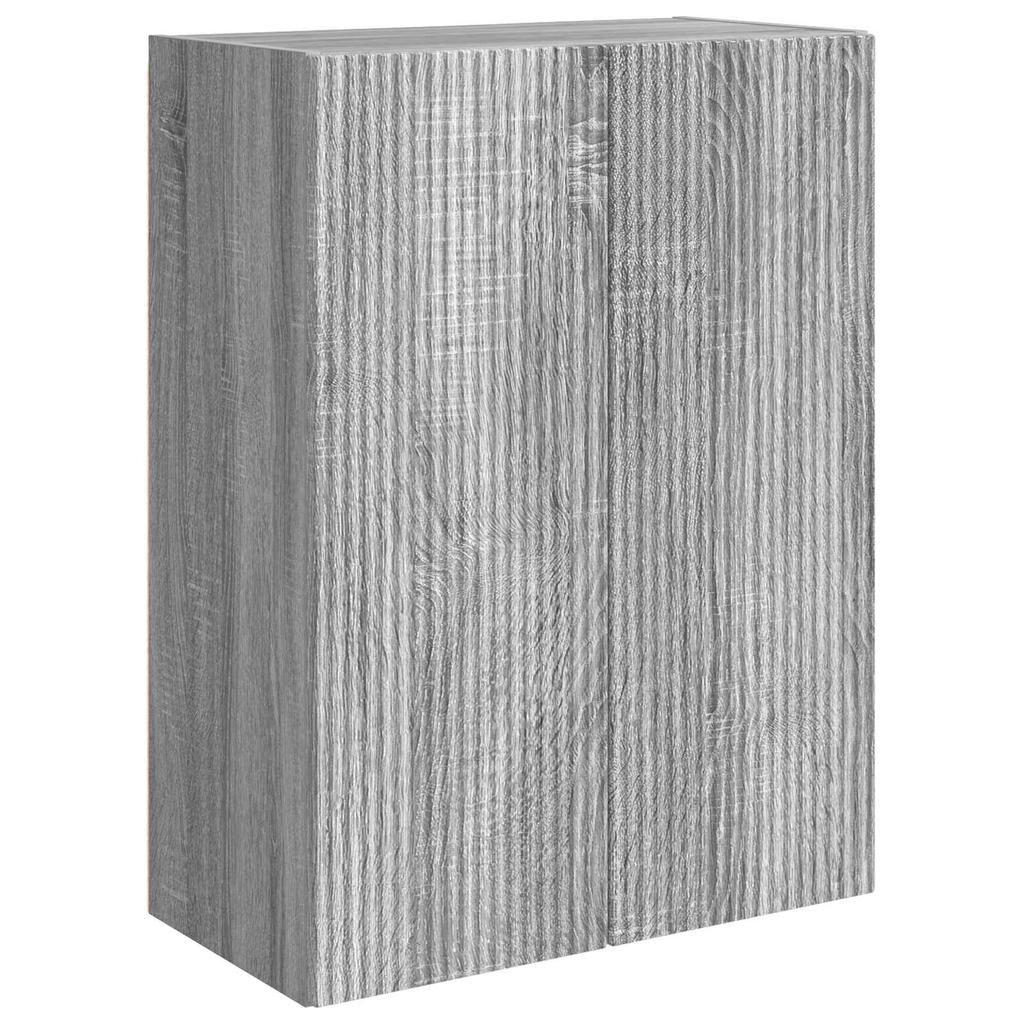TV Wall Shelf Set Wall Mounted 6 Pcs Grey Sonoma