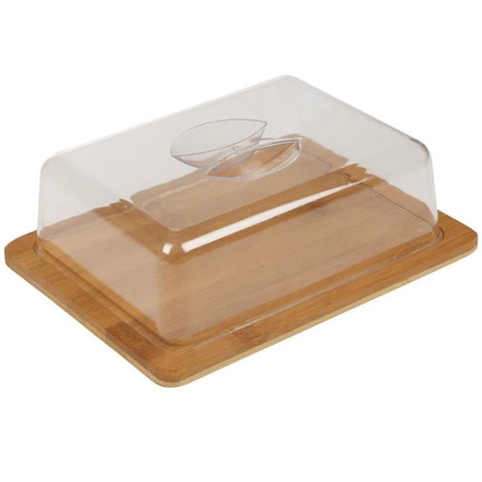 Cloche à Fromage en Bambou - Plateau à Fromage 20 cm x 18,5 cm