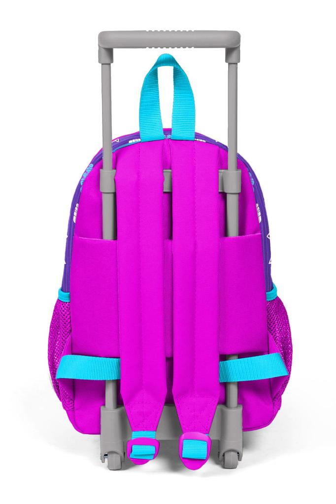 Minik Yuva Çekçekli Sırt Çantası Mor Pembe Kedi Desenli İki Bölmeli 24002