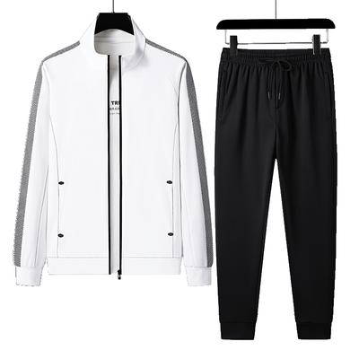 Men Spring Autumn Tracksuits Hoodies Pants 2PCS Suit Zipper Sportswear Set