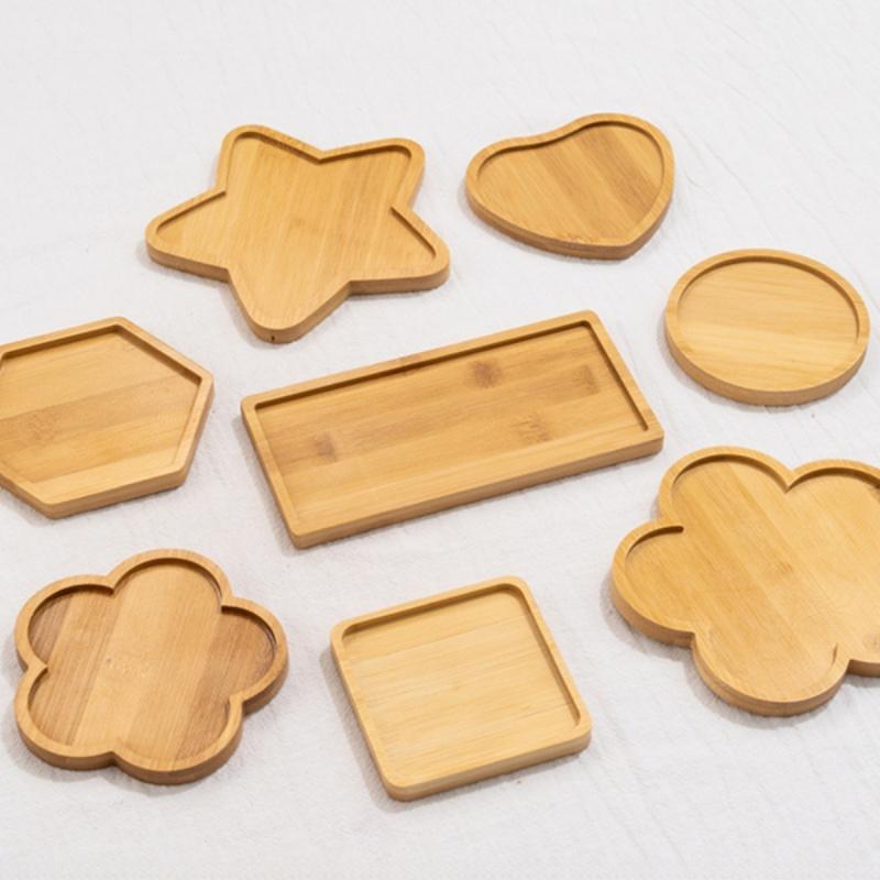 Bamboo Tray Saucer Tray Cup Pad Coaster Plate For Kitchen Bar Decorative Plate Creative Coaster Coffee Cup Mat For Kids