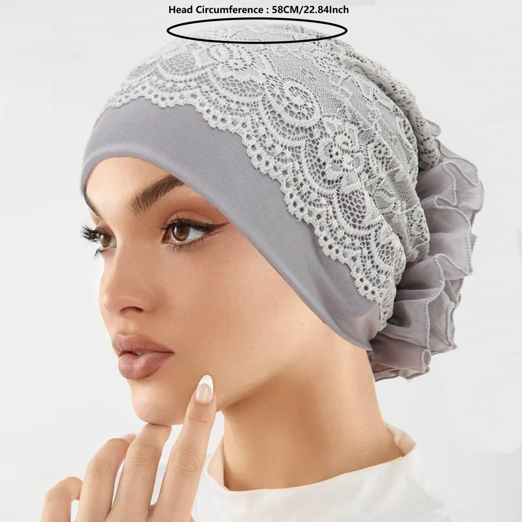 Muslim Lace Underscarf Inner Hijab Hat Headscarf Women Strech Turban Bonnet Beanies Cap