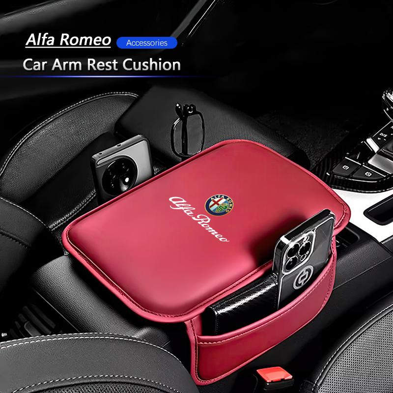 Car Arm Rest Cushion Storage Pad Armrest Box Protective Cover For Alfa Romeo Giulia Stelvio Giulietta 156 159 147 Mito Tonale