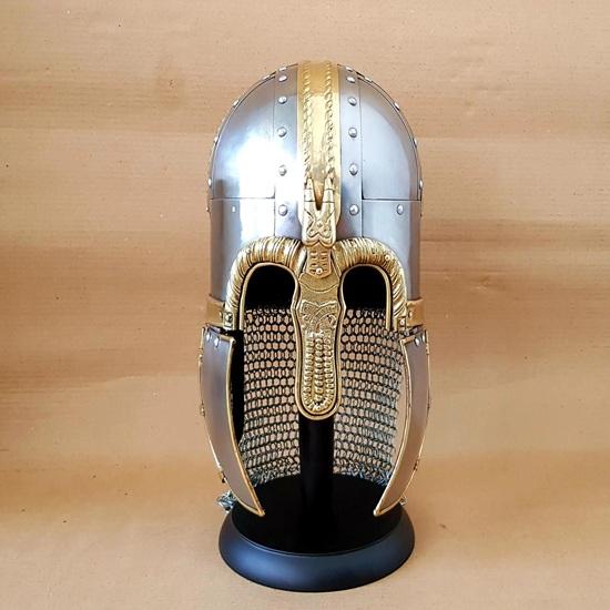 Medieval Copper gate Helmet with Stand Medieval helmet for Saxon Viking Helmet Brass and Steel Helmet Best Gift