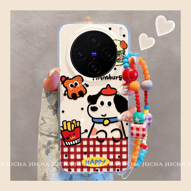 Applicable vivox200 mobile phone case cartoon VIVOx100Pro Internet celebrity female x90 fun burger puppy anti-fingerprint