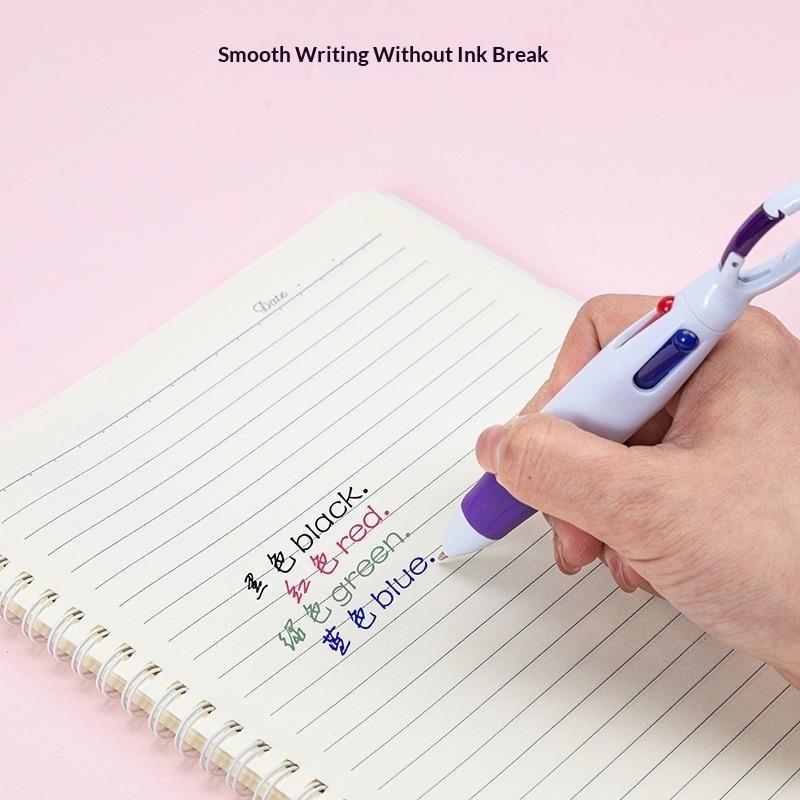 Retractable Badge Reel Pen Set with Highlighter 3-in-1 Ballpoint Pen Portable Multifunctional Stationery for Nurses Office Workers