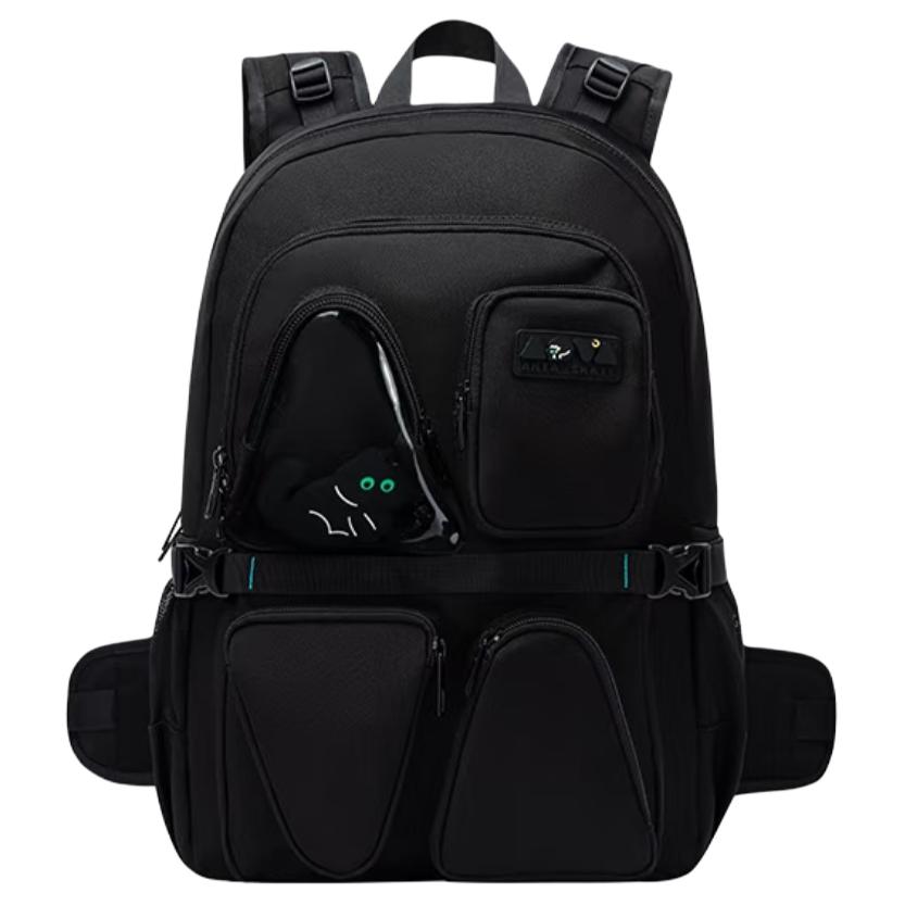 

Anta Simple Large Capacity Brand Logo PU Backpack Unisex backpack Basic-Black 192538153-1 Basic Black