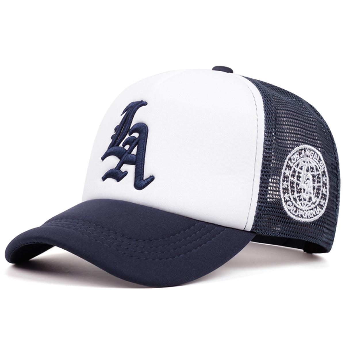 

Новая мужская модная хип-хоп бейсболка LA с рисунком Земли, сетчатая кепка тракера, унисекс, летняя кепка снэпбек, плоский козырек, для скейтборда темно-синий