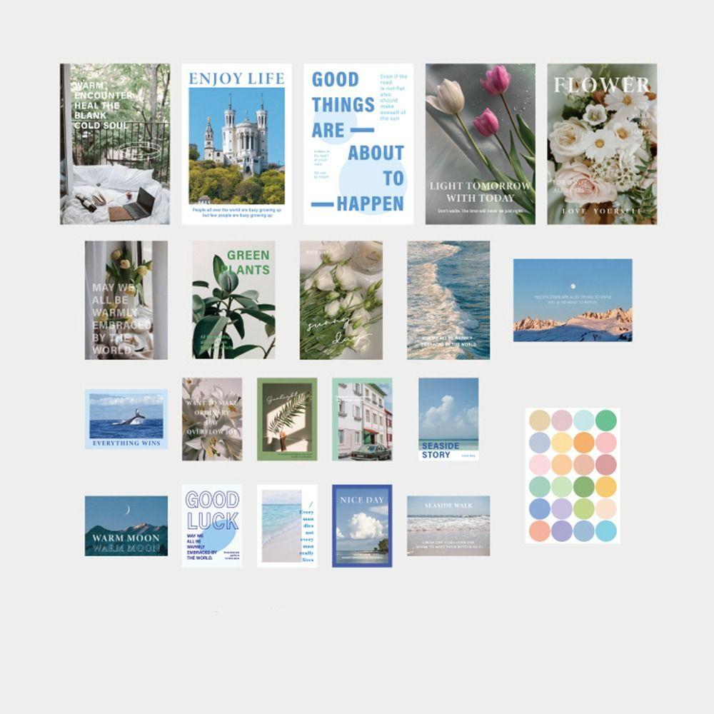 

20 шт. Декоративные карточки в стиле ИНС, Эстетичный пейзаж, Наклейка на стену с изображением, Художественная открытка, Фотография B