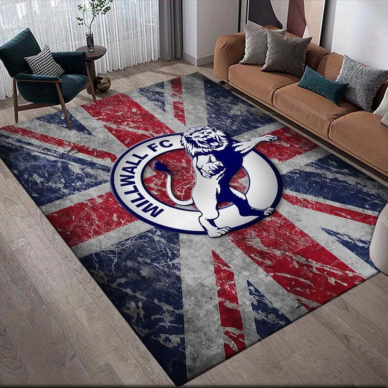 Millwall Flannel Printed Carpet, Home Sofa Decoration for Living Room & Bedroom, Non‑Slip Play Flannel Floor Mat for Game Room