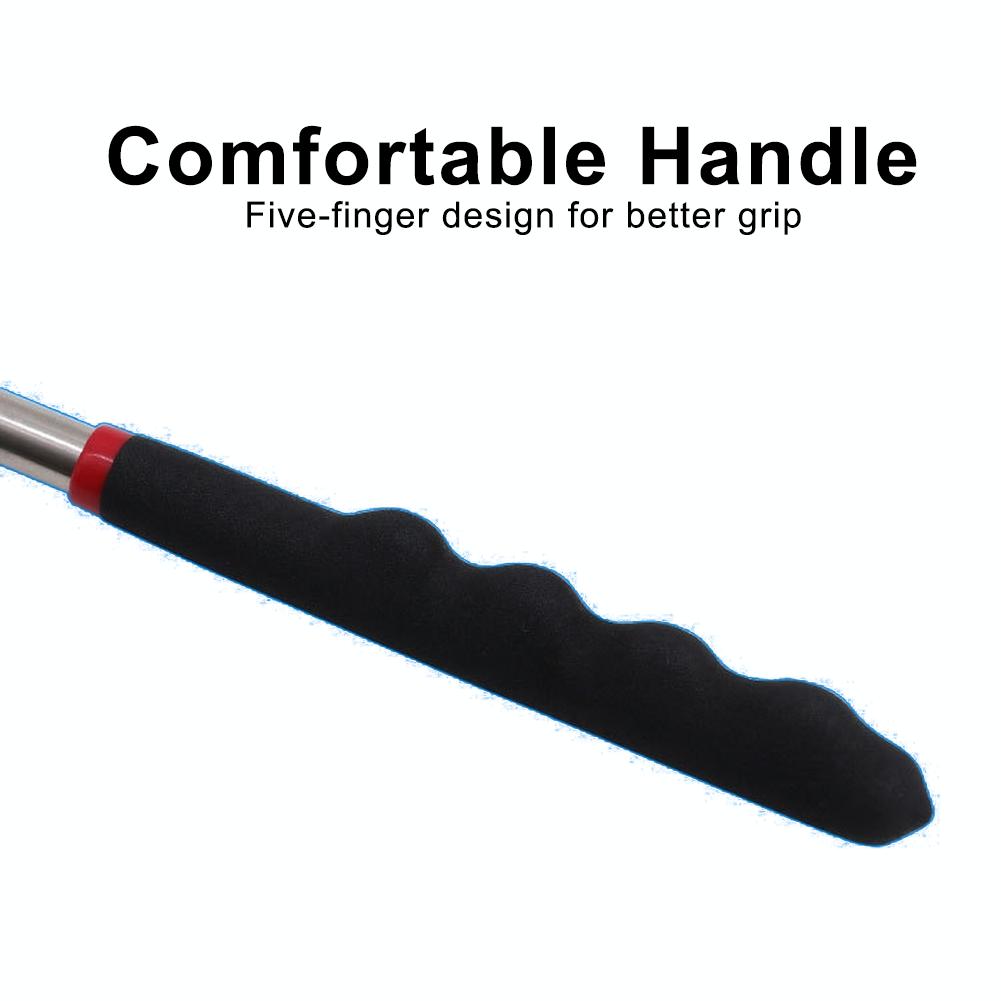 Compact Portable Telescopic Inspection Mirror with LED Lights 34 Inch Reach for Mechanics Garage Shop and Inspectors