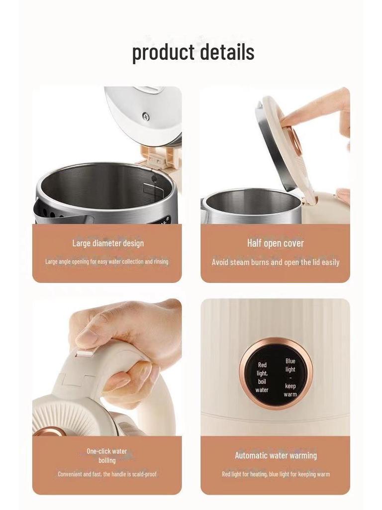 Wanlida Electric Kettle - Automatic Power Off & Insulated for Dorm Use