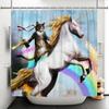 Hero Great White Unicorn with Gun Cat Funny Shower Curtain for Bath Decoration Waterproof 3D Print Bathroom Curtains with Hooks