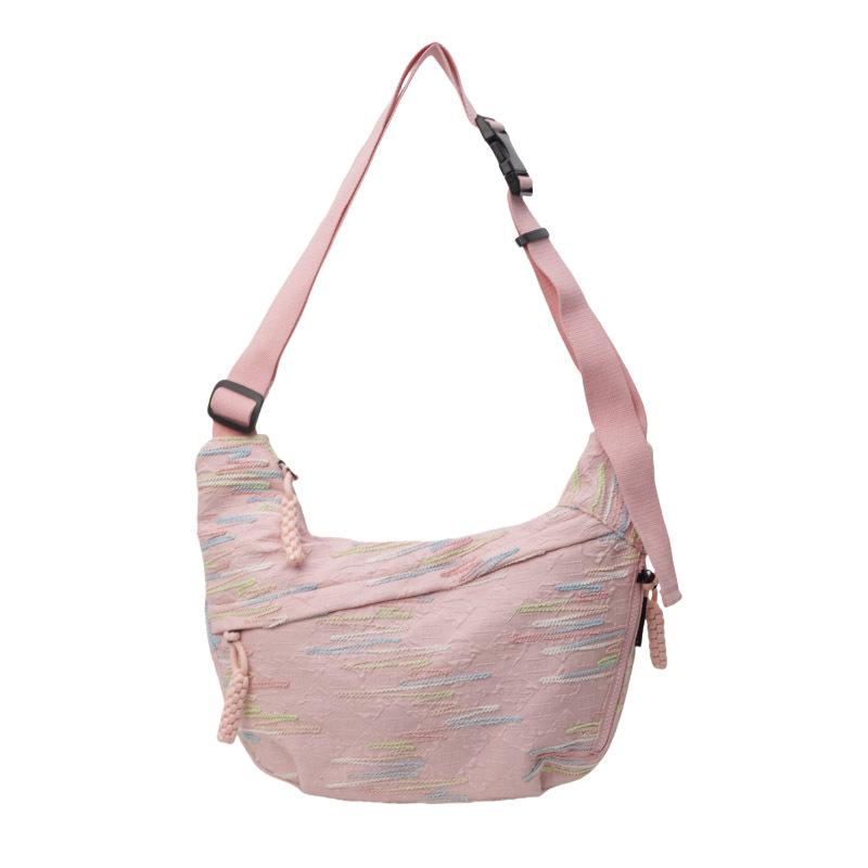 Canvas bag women's large capacity 2025 new summer fashion niche design shoulder messenger bag cloth bag dumpling bag