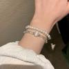 Broken Silver~ Moonstone Pearl Bracelet Women'S Light Luxury Niche Exquisite Bracelet Cold Wind Girlfriend Jewelry
