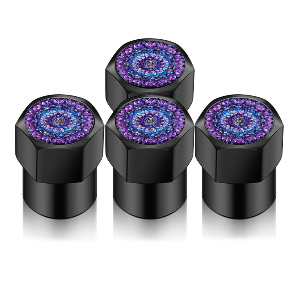 Universal For Celtic Knot & Scottish Thistle Mandala Floral Car Wheel Tire Air Valve Caps Stem Car Stickers For Cars Motor Auto Accessories