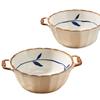 New Double-Ear Ceramic Soup Bowl - 10-Inch Underglaze Large Noodle Bowl for Chinese Household