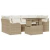 Ensemble de Canapés de Jardin 7 Pièces avec Coussins Beige en Rattan Poly, Canapé de Jardin 2 Places avec Coussins Beige en 3348397