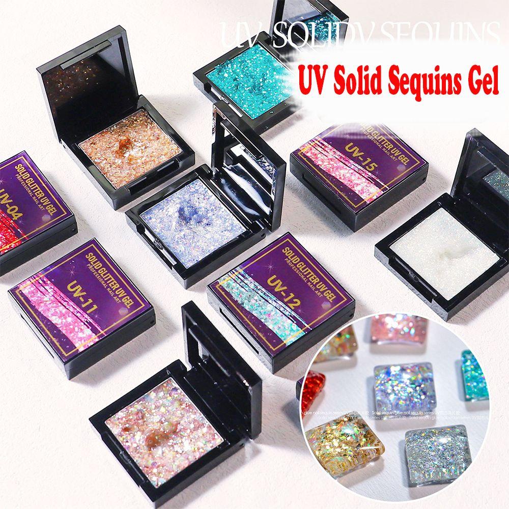 

Светодиодный гель с блестками, однотонный блестящий клей, лак для ногтей, твердый блестящий гель с блестками, гель «Эльф-Русалка»