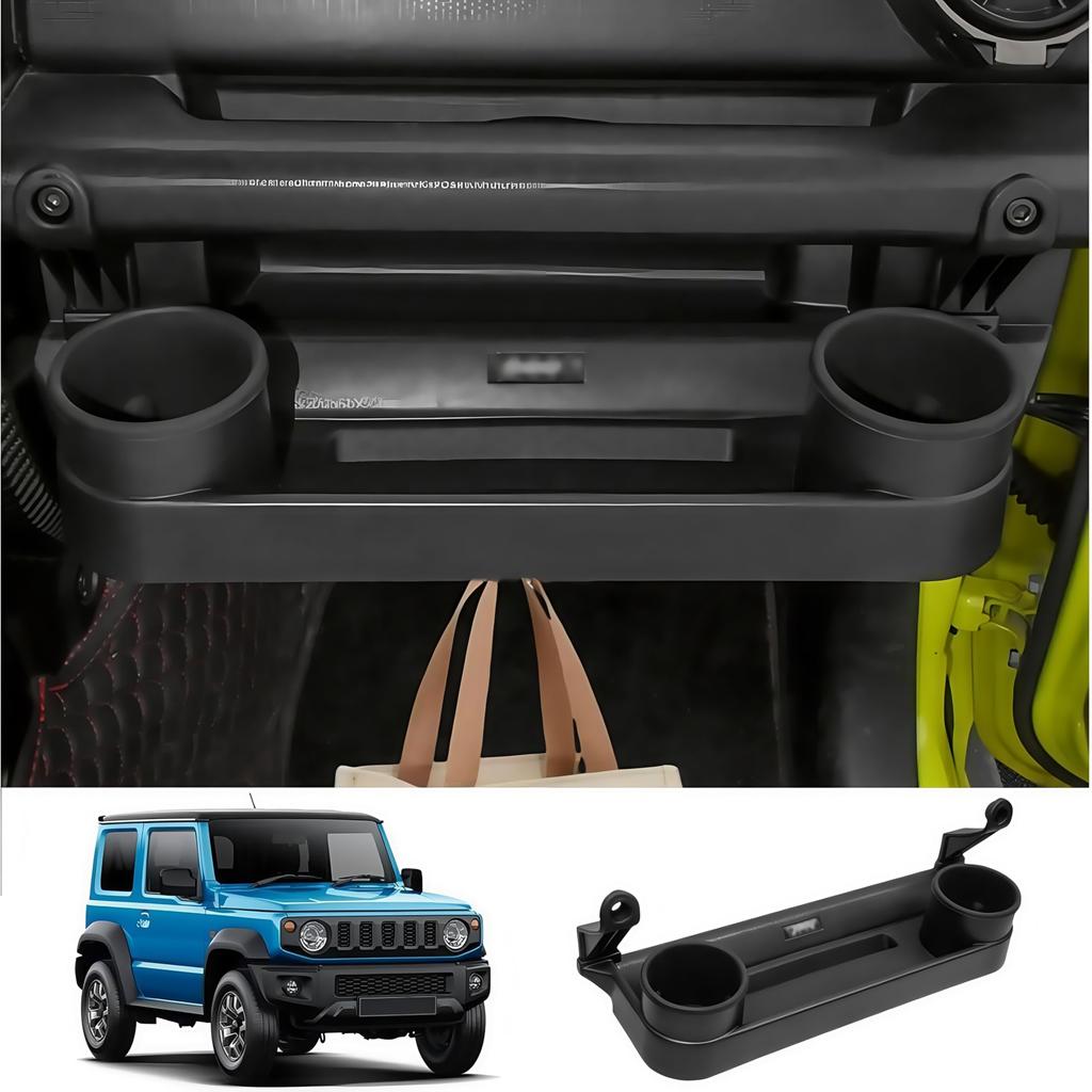 Black passenger seat storage box for Jimny JB64/JB74 (MT/AT) dashboard cup holder