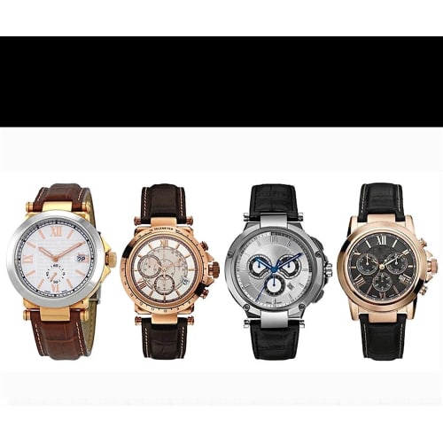 Dayeer Genuine Leather Watch Band with GC Notch Strap for Men and Women with Stainless Steel Butterfly Buckle (Color: Blue Gold, Size: 22-13mm)