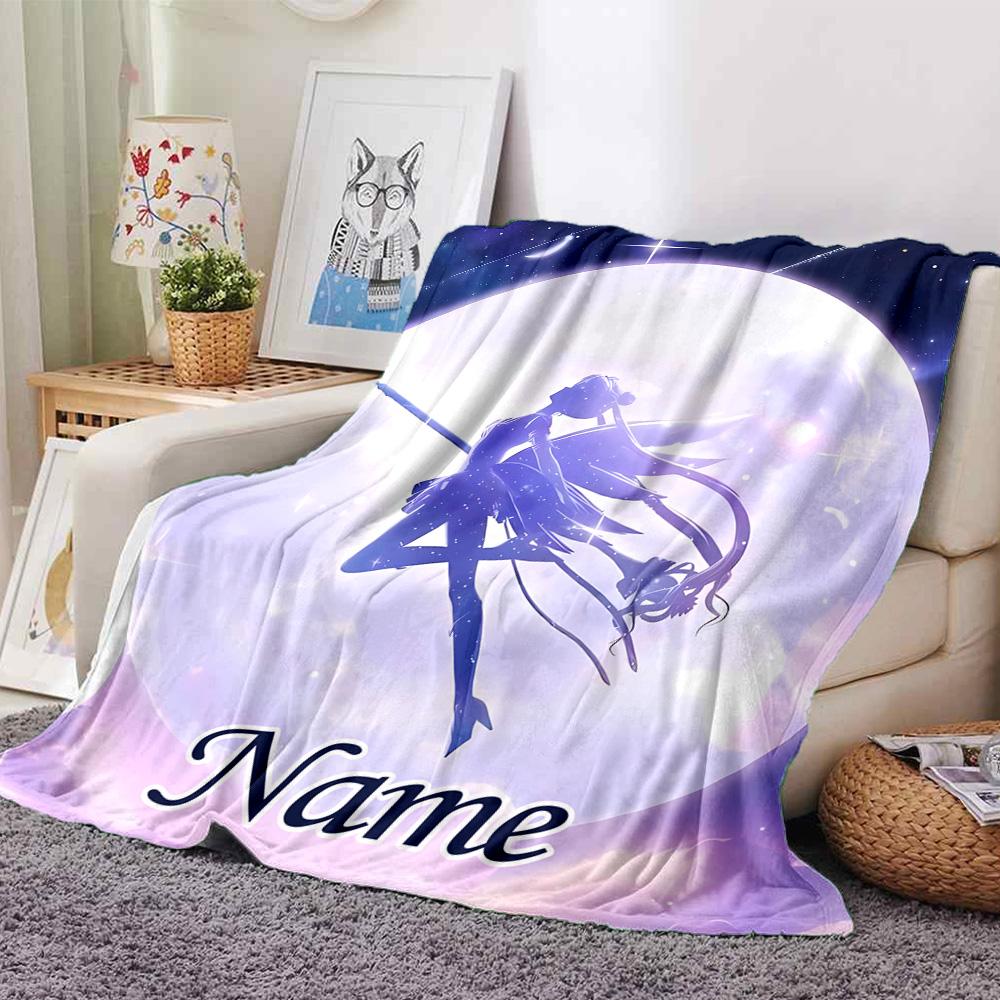 Customiz Name Personality Sailor Moon Blanket Soft &Warm Sofa Office Bed Travel Lunch Break Blanket, Gift Suitable All Seasons