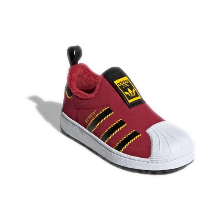 Adidas Originals Superstar 360 Wtr C Durable Breathable Low-Top Kids Skate Shoes Kids Sneaker Red Black EE6417