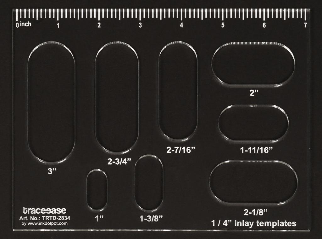 Traceease 1 buc Șablon dreptunghiular cu 8 șabloane geometrice ovale încrustate 7,2" x 18,2" inci Riglă geometrică pentru măsurători DIY,- 1 8" Grosime