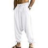 Zomer Heren Drop Crotch Harembroek Elastische Taille Trekkoord Manchet Wijde Casual Broek High Street Casual Broek