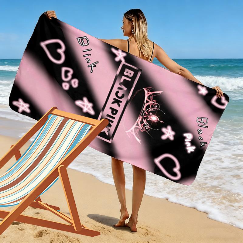 blackpink Print Beach Towel, Large Soft Quick Dry Towel for Beach Camping Swimming