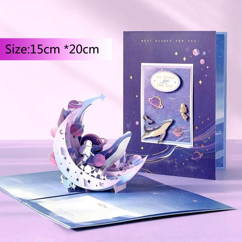 New Romantic Style 3D Pop-up Greeting Card For Birthday Christmas Postcard Party Wedding Decoration Colorful Creative Kids Gifts
