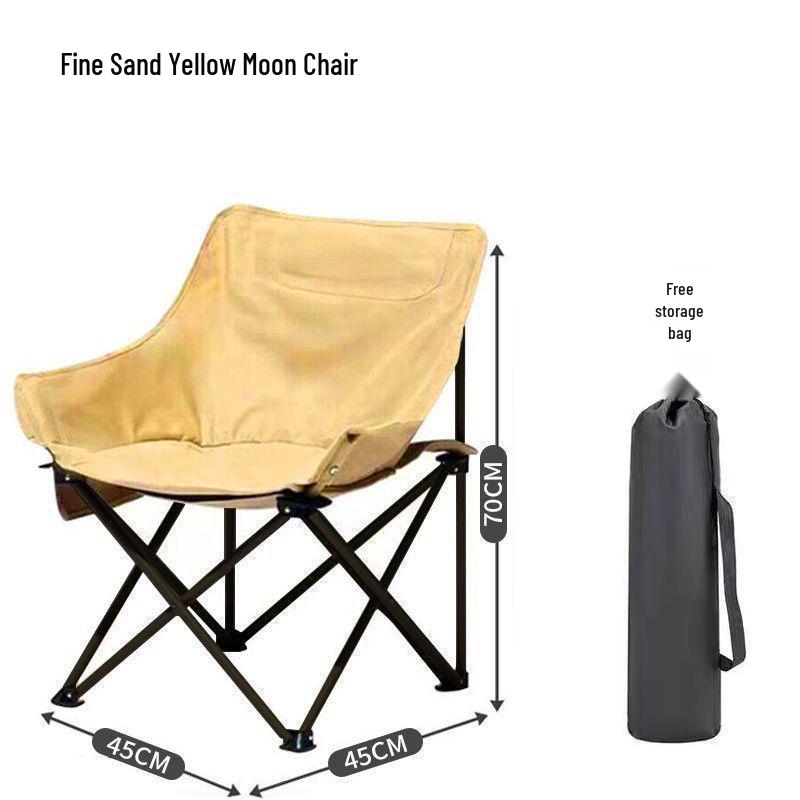 Moon Chair: Thickened Folding Outdoor Recliner for Camping, Fishing, Picnics, Art, and Relaxation